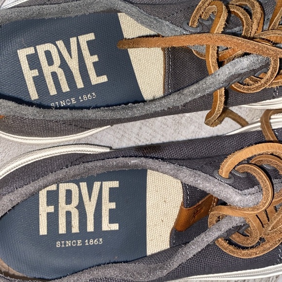Frye Ludlow men’s canvas shoes in grey color size 7 1/2 - Picture 6 of 12